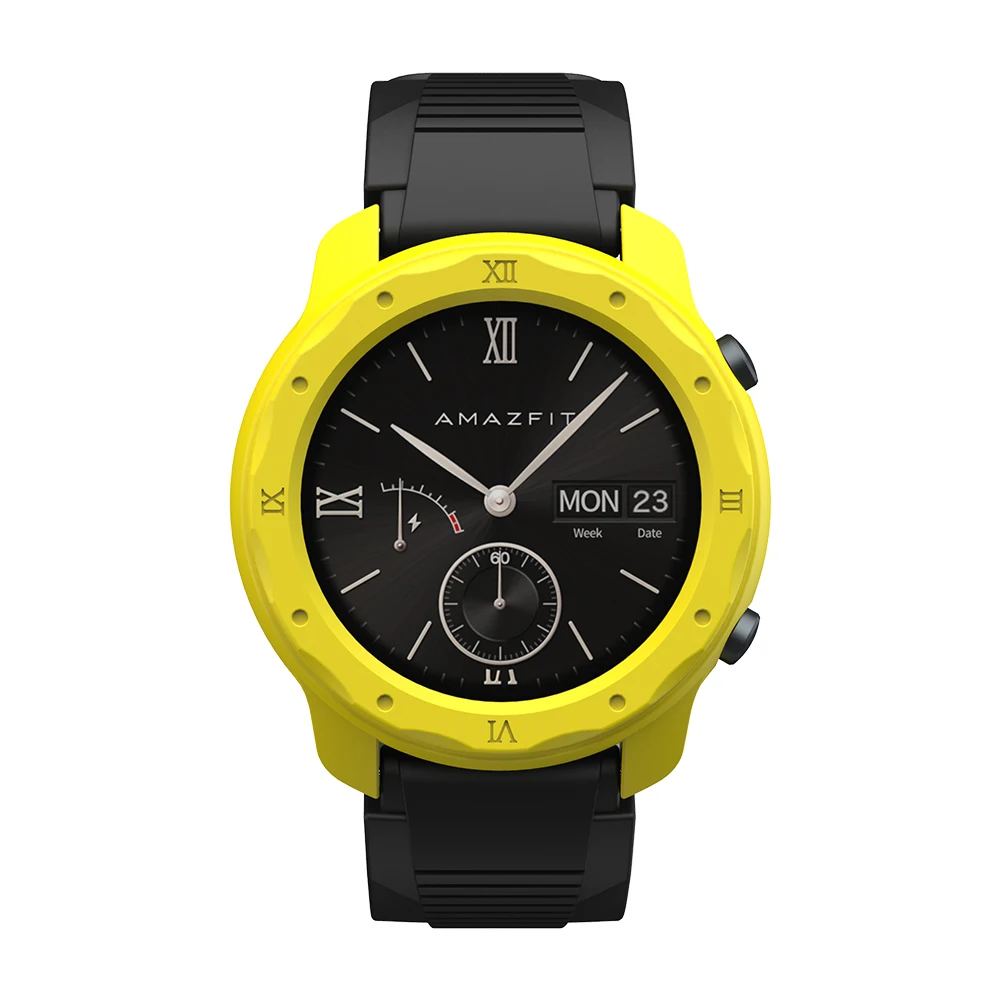 SIKAI Protective Watch Case For Huami Amazfit GTR 42mm Top-quality PC Watch Cover For Amazfit GTR 42mm Smartwatch Shell - Цвет: Yellow