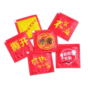 

1 Bag Funny Chinese Words Printed Creative Tricky Joke Condom Shape Wet Wipes Towel Potable Individually Wrapped Adult Gift