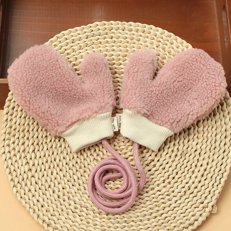 Pink Gloves Хлопковый шарф шляпа для маленьких девочек и мальчиков вязаная шапка для маленьких детей зимняя детская шапка комплект Детские шапки для мальчиков и девочек детская шапка зимняя Baby muts Meisje; одежда для купания - Color: Pink Gloves
