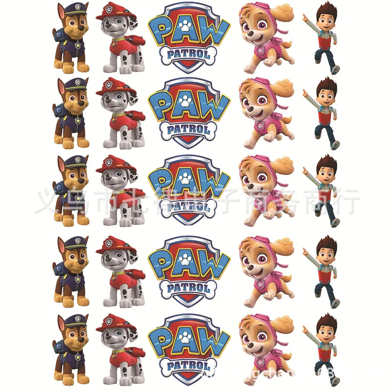 Paw Patrol Cake Decoration Set Children's Birthday Party Plug-in Cartoon Figures Baking Supplies Kids Anime Kawaii Cup Cake Card