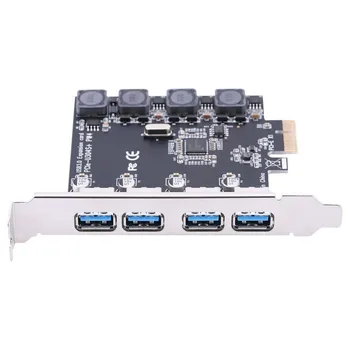 

4 Port USB 3.0 PCI-E Expansion Card 5Gbps Desktop Computer PC PCI Express Adapter :For Windows XP (32/64bit)/7 (32/64bit)/8/8.1