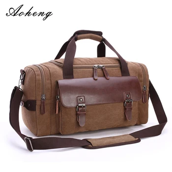 

Hoge Kwaliteit Mannen Canvas Reisbagage Tas Grote Capaciteit Schouder Handtas Crossbody Reizen Plunjezakken Vrouwen Duffle