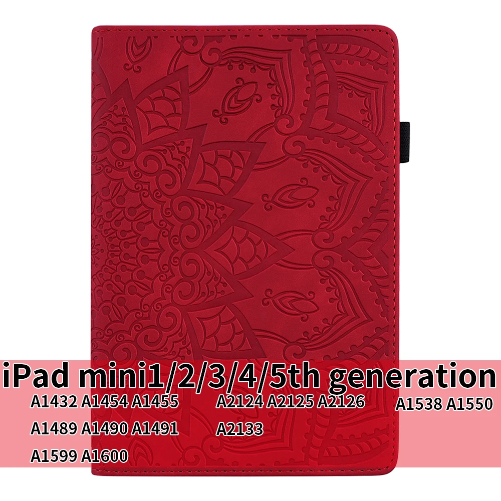 For ipad mini Red Ретро чехол для планшета для iPad air1 2 pro 9,7 mini pu кожаный чехол s Smart cover Авто спящий стенд функция поддержки для iPad mini3 4 5 - Цвет: For ipad mini Red