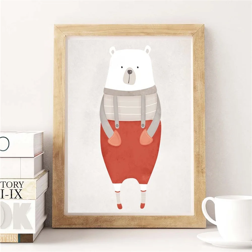 Cartoon Cute Animal Frameless Painting Nordic Modern Minimalist Oil Art Living Room Home Decor Wall Hanging | Дом и сад