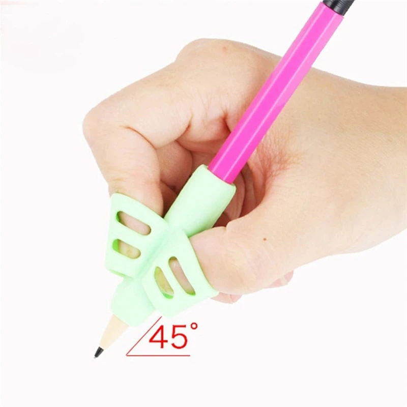 Новинка, 3 шт., детский пишущий карандаш подставка для сковороды, обучающая силиконовая ручка, устройство для коррекции положения пальцев для студентов
