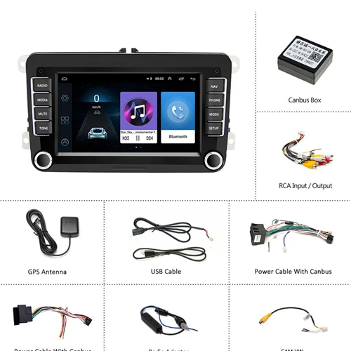 Hikity 2 Din 7 ''стерео Android gps навигация Bluetooth Радио IPOD FM RDS карта для Volkswagen/Passat/POLO/GOLF/Skoda/Seat - Цвет: Android Radio Only