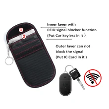 1 шт. Автомобильный ключ сумка автомобильный брелок блокировщик сигнала сумка Фарадея чехол, блокирующий сигнал экранирующий Чехол кошелек чехол для защиты конфиденциальности