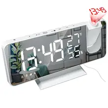 Home Decor Projection Alarm Clock LED Digital Alarm Clock Thermometer Display Mirror Lamp Despertador Fast Shipping 2021 Hot