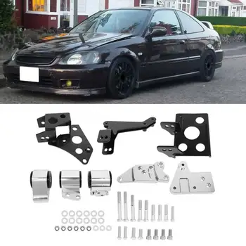 

Aluminum Alloy Engine Mount Bracket Kit Fit For Honda EK Chassis K-Swap Civic 1996-2000 Car modification accessories