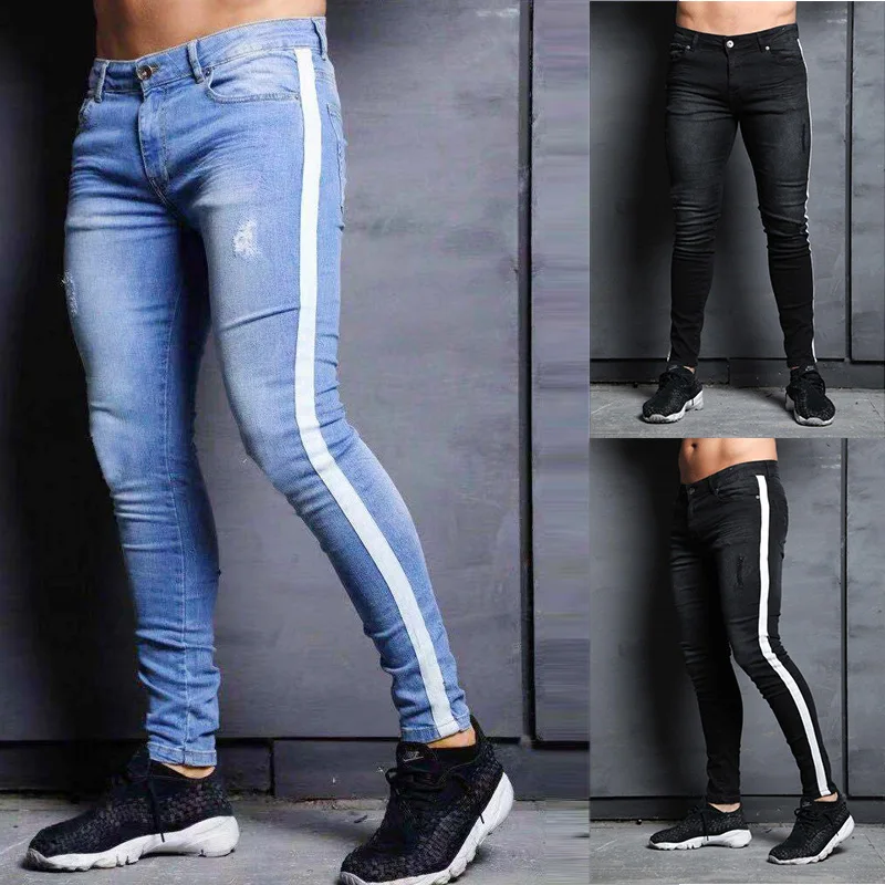 Men Skinny Jeans Denim Black jeans 