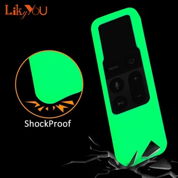 

4Colors Light Weight [Anti Slip] Shock Proof Silicone Luminous Remote Cover Case for New Apple Tv 4th Gen Siri Remote Controller
