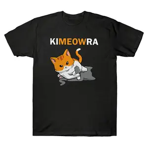 Cat Jiu Jitsu Kimura Kimeowra Funny Fighter Martial Arts Cat Men T-Shirt Cotton