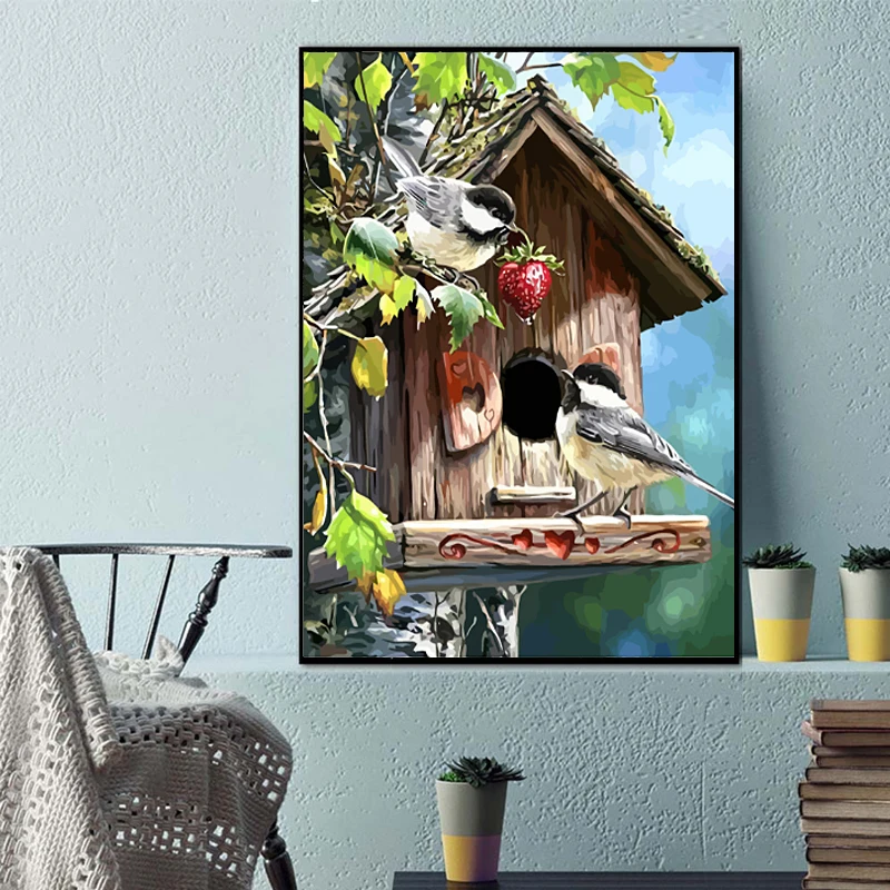 

Nordic Motivational Posters Wall Deco Draw Unframed Canvas Print Painting House Bird Picture for Modren Home Livingroom Decorate