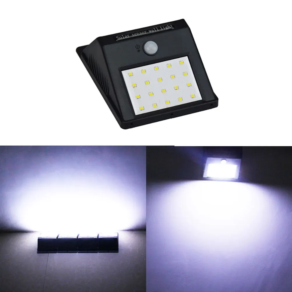 White Solar Power LED Light 3.7V/800mAh Motion Security Sensor Outdoor Lighting SMD 2835 Lamp PIR Yard Path Wall Waterproof