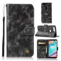 10pcs/lot Handset Retro Style Flip Wallet PU Leather Phone Case Cover For One Plus 5T 6 6T 7 Pro Oneplus 6 Oneplus 7Pro 7 6 T 5 - Цвет: Серый
