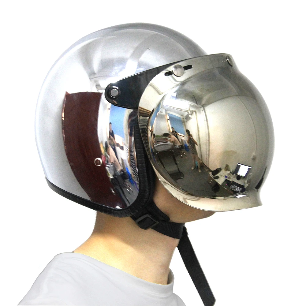 Мото rcycle шлем винтажный moto rcycle шлем capacetes de moto ciclista серебристая, хромированная vespa cascos para moto кафе зеркало для гонщиков
