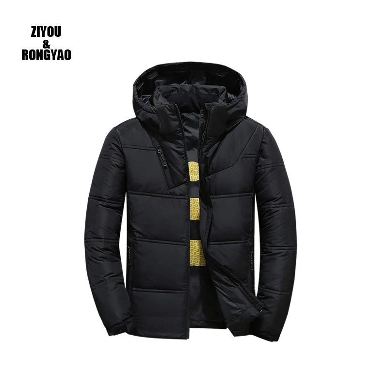 

2020High Quality Winter Jacket Mens Hooded Thick Coat Snow Red Black Parka Male Warm Outwear Fashion White Duck Down Jacket Men