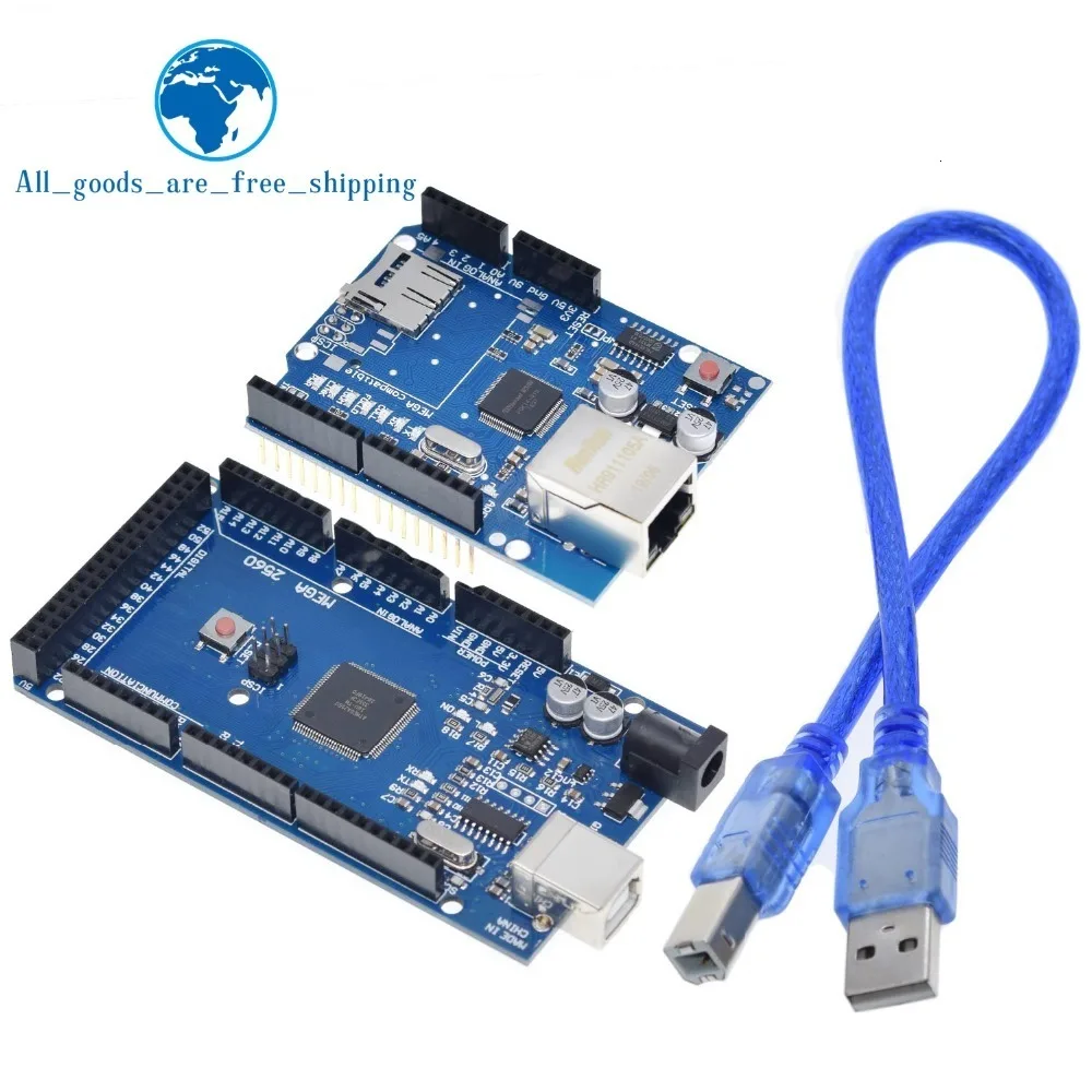 TZT UNO Ethernet W5100 плата расширения сети SD карта щит для arduino с МЕГА 2560 R3 Mega2560 REV3