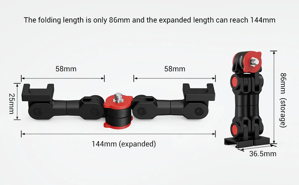 SmallRig Dual Cold Shoe Extension Bar Universal Cold Shoe Mount Bracket Plate Adapter for Camera Smartphone Microphone Led Light