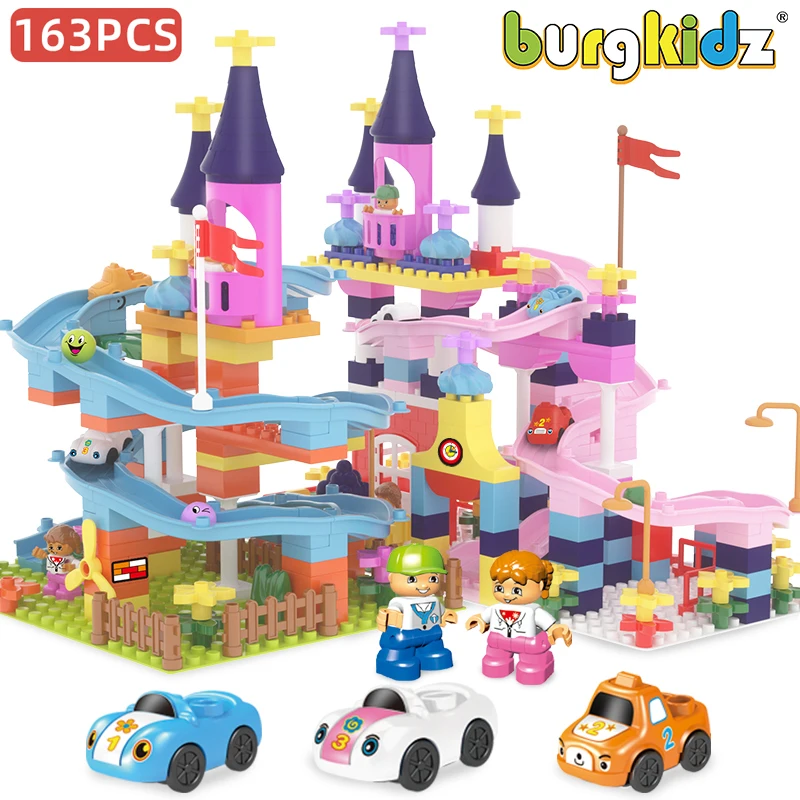 Мои первые строительные блоки замка совместимы с Duploed Marble Run Kids Slide City Blocks фигурки
