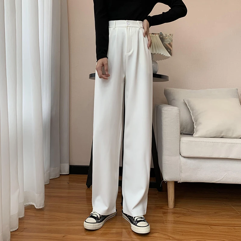 

Women Wide Leg Pants Fashion Female White Spring Autumn Loose Casual High Waist Long Trousers Ladies Chic Pants