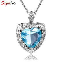 Romantic Time Hollow Flower Sapphire Pendant For DYI Necklace Rhinestone Accessories Jewelry 