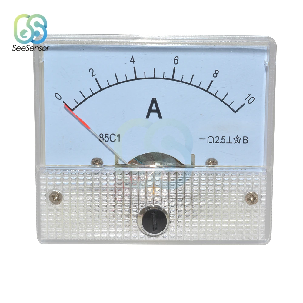 

85C1-A DC Analog Amperemeter Panel Current Meter Gauge 5A 10A AMP Gauge Current Mechanical Ammeter