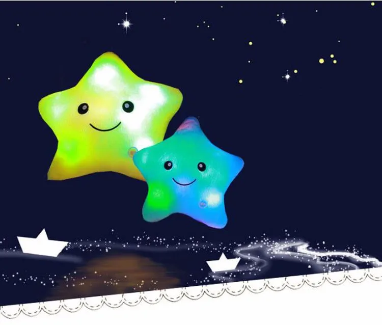 Креативные Игрушки светящиеся подушки мягкие плюшевые светящиеся красочные подушки со звездами светодиодный светильник игрушки подарки для детей рождественские подарки