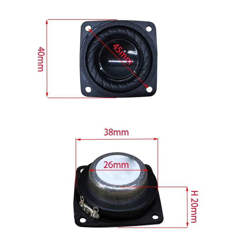 4W Full Range Speaker 1.5 Inch 4Ohm Portable Subwoofer Speaker 40mm Long Stroke Neodymium Loudspeaker Sound Home Theater DIY