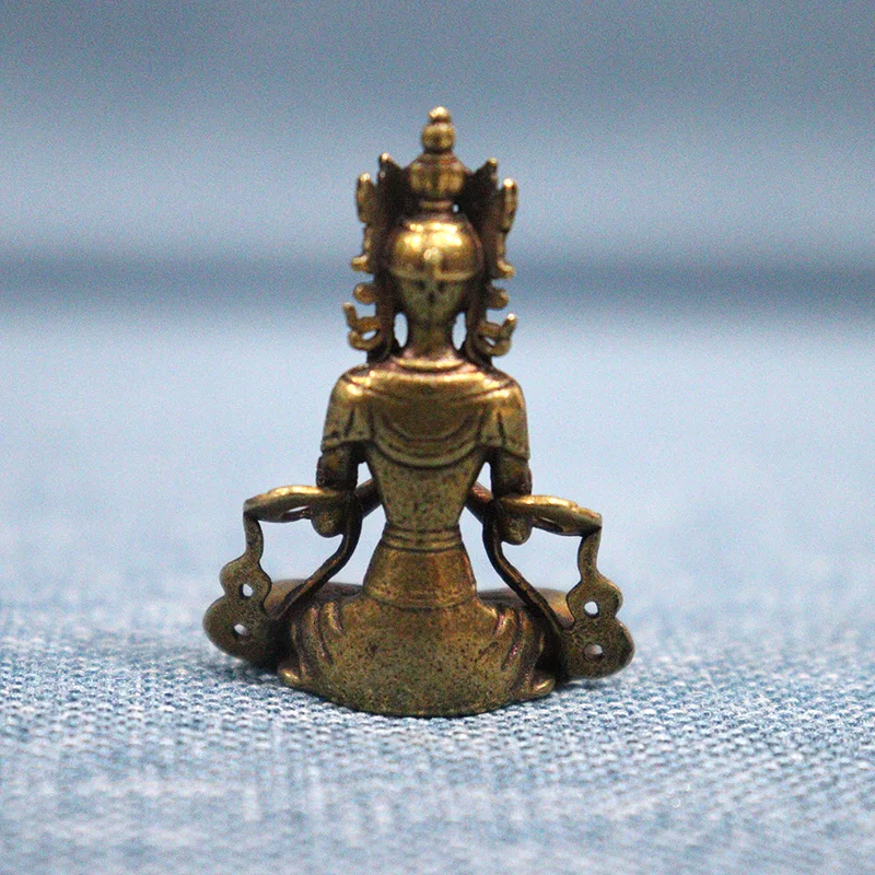 Solid Copper Mini Guanyin Buddha Statue (1)