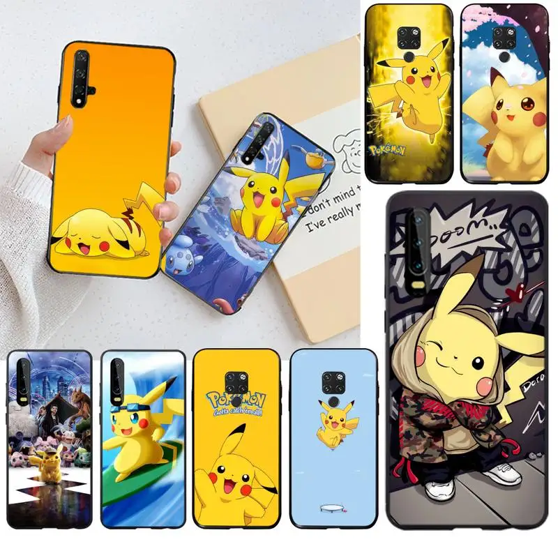 

HPCHCJHM Funny Cute Pikachue Luxury Unique Design Phone Cover for Huawei P40 P30 P20 lite Pro Mate 20 Pro P Smart 2019 prime