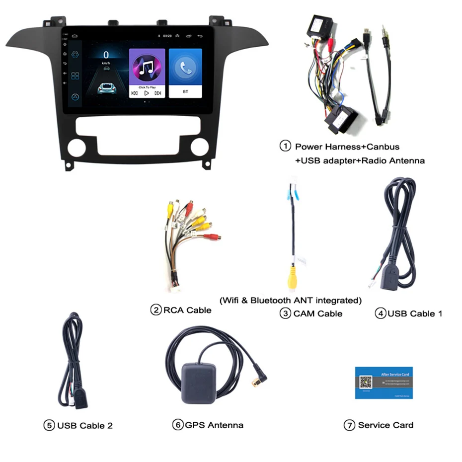 Для S-Max Galaxy 2007-2008 AC автомобильный Радио Мультимедиа Видео плеер навигация gps Android 8,1 аксессуары SWC BT wifi седан без dvd