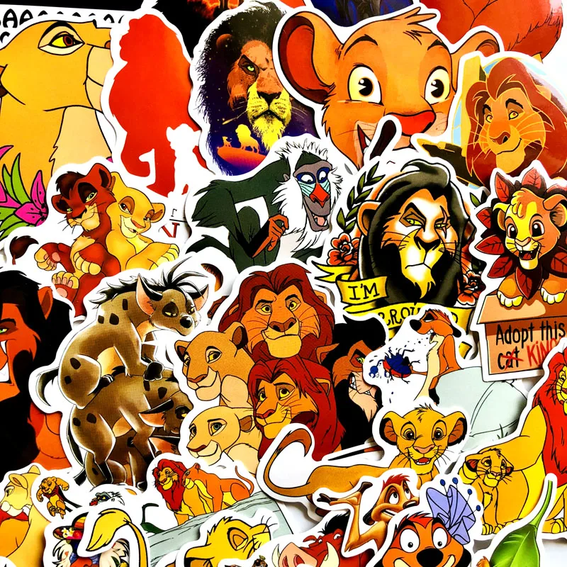 50 шт. ПВХ водонепроницаемый Simba Король Лев мир наклейки с изображениями животных