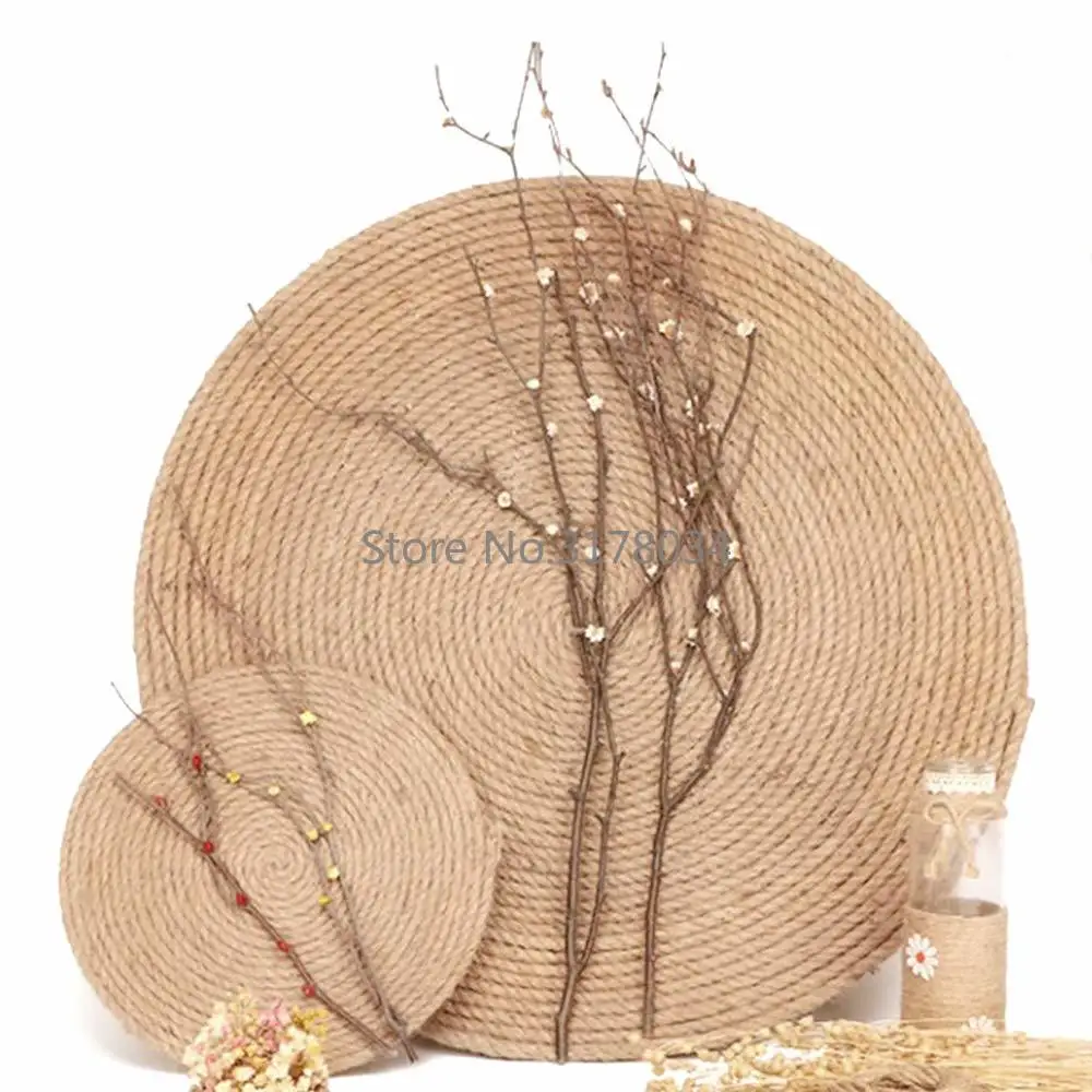 6mm 1m-50m Natural Jute Cords Heavy Duty Twine Hemp Twisted Cord Macrame String DIY Craft Handmade Decoration Pet Scratching jute rope
