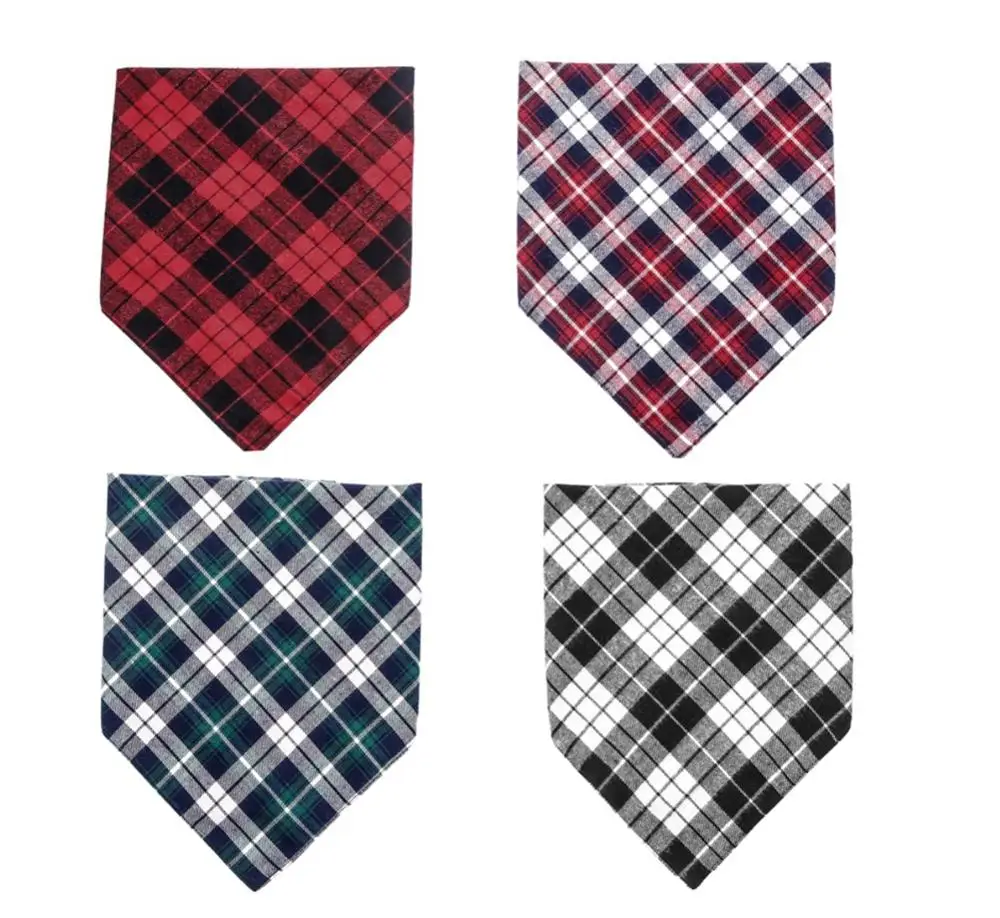 

NACOCO Dog Bandana Check Pattern Bandana Pet Bib Funny Scarf Collar Soft for Medium Large Dogs