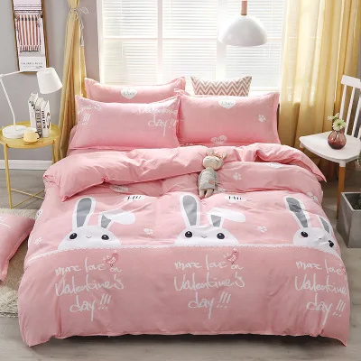 Erosebridal Lençóis de cama de solteiro rosa para crianças Kawaii Frog Cow  Lençóis, Morango Fofo, Conjunto