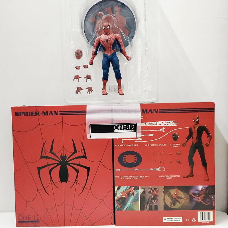 

Mezco Marvel Avengers Spiderman Home Coming Spider Man One:12 Collective Pose Play Action Figure Model Toy Doll Gift 16cm