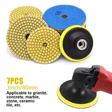 7pcs 3inch Diamond Dry Polishing Pad 80mm Sanding Discs For Granite Marble Concrete Stone Polishing Grinding Discs Tool