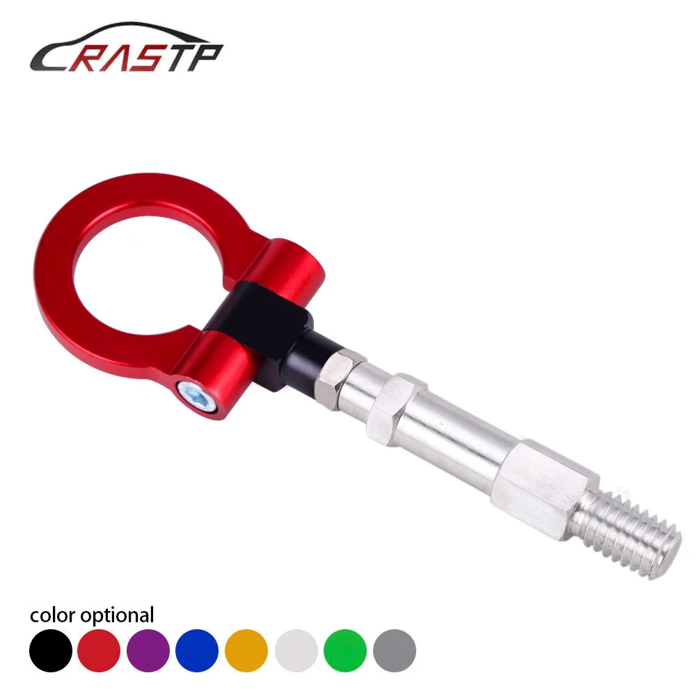 

RASTP-Tow Hook Aluminum Track Racing Front Bumper Auto Trailer Ring Eye Towing Kit for Audi 10-15 CNC JDM Style RS-TH008-13