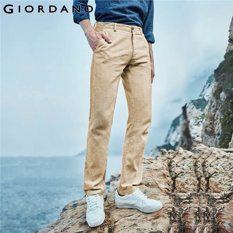 Giordano Men Pants Linen Cotton Thin 
