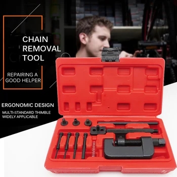 

AOZBZ Motorcycle Bike Chain Breaker Link Splitter Riveter Riveting Repair Tool Set With Storage Box Remover Chain Tool Cutter