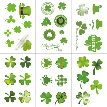 

HXMAN Four-leaf Clover Waterproof Temporary Tattoo Sticker Fashion Women Fake Body Art 9.8X6cm Kids Adult Hand Tattoos MX-068