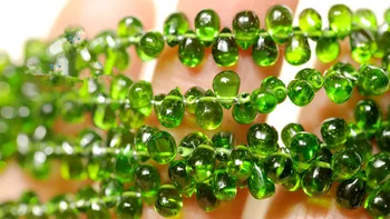 

5pieces loose beads Diopside drop for DIY jewelry making necklaceFPPJ wholesale beads nature