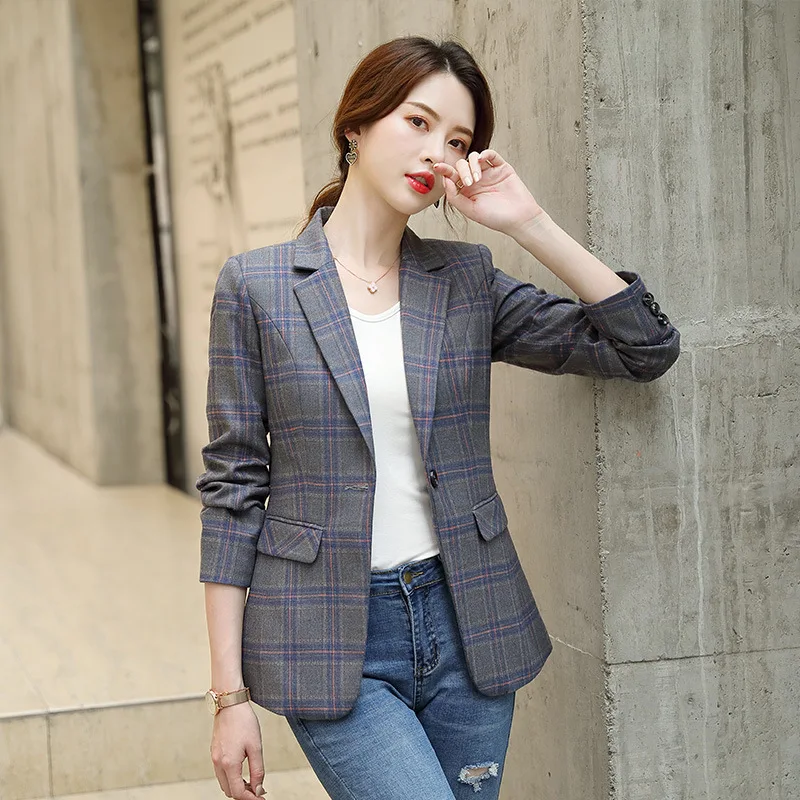 

Pattern Small Suit Coat Women's Korean-style Spring And Autumn Fashion Elegant Beautician Work Clothes Vertical Multijunction Te