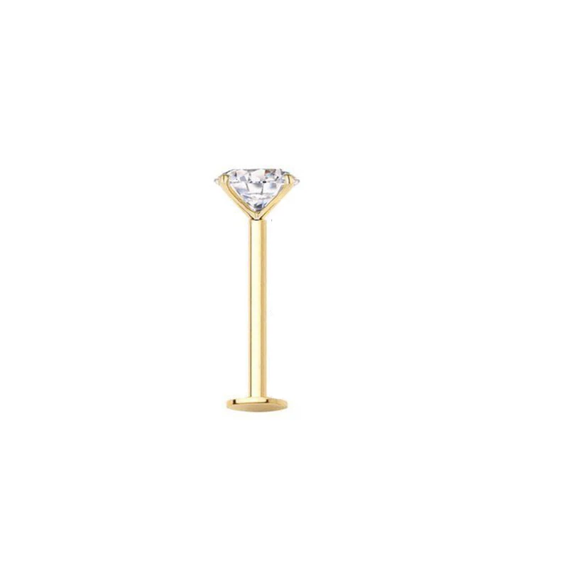 Piercing Jewelry 1Pc 20G-16G 1.5-4mm Gem Crystal Monroe Lip Stud Ring Tragus Helix Conch Cartilage Earring Piercing Steel Lip Labret Piercing Set