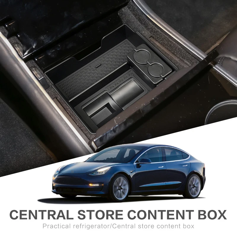 Для Tesla модель 3 внутренняя Автомобильная консоль подлокотник Органайзер коробка для хранения поддон для перчаток