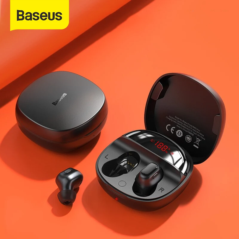 Auriculares inalámbricos Baseus WM01 Plus TWS Bluetooth 5,0 auriculares estéreo deportivos a prueba de agua con pantalla Digital LED|Auriculares y audífonos| - AliExpress