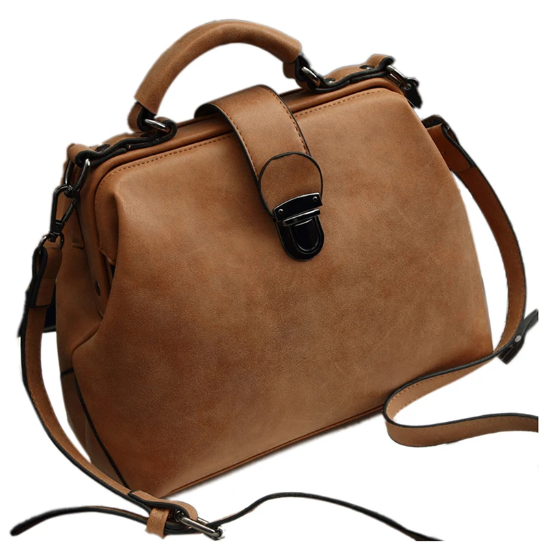 

Women Handbags PU Leather Vintage Doctor Bags Crossbody Bags For Women Shoulder Bags (Brown Nubuck)