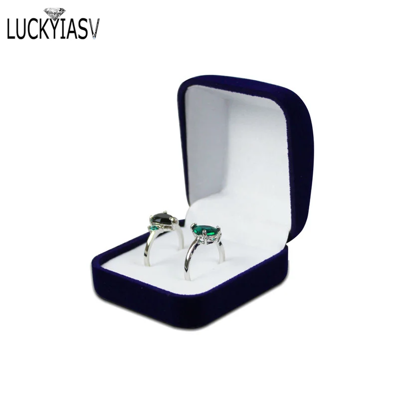 Velvet Trinket Box Ring Box Jewelry Organizer Double Rings BoxJewelry Box Wedding Gift Box Joyeros Organizador De Joyas