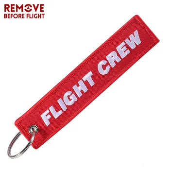 

Red Flight Crew REMOVE BEFORE FLIGHT Fashion Jewelry Chain Keychain for Aviators Keychain Embroidery Key Rings Custom Key Fob